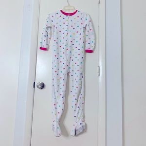 Carter's one piece pjs heart fleece footie